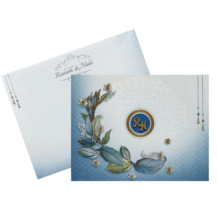 Blue Leaf Invitation Card-King of Cards