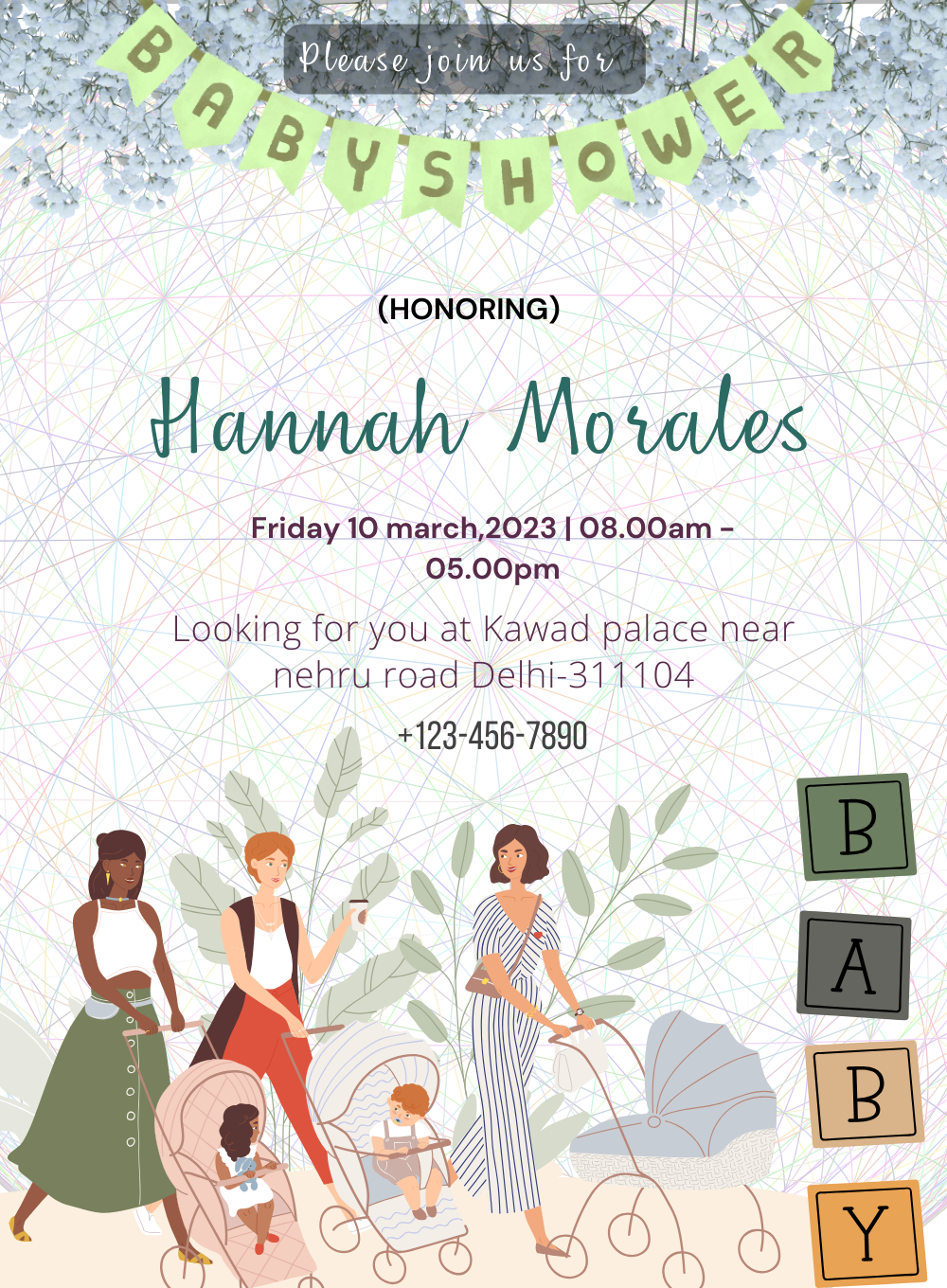 White Stunning Baby Shower-King of Cards