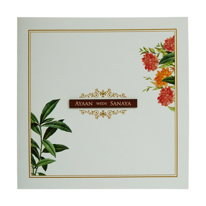 Pure White Floral Wedding Card-King of Cards