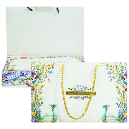 Ivory Floral Wedding Box-King of Cards