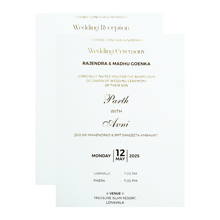 Chalk White Marriage Card-King of Cards