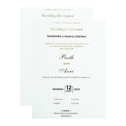 Chalk White Marriage Card-King of Cards