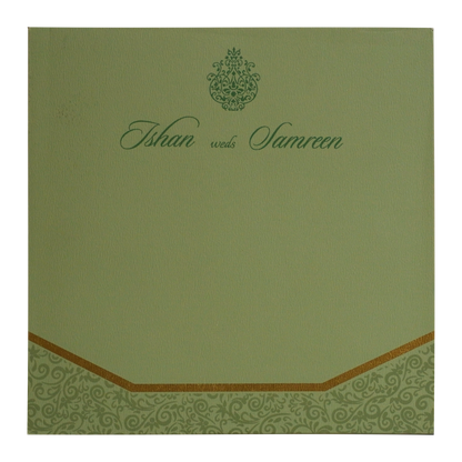 Pista Green Floral Wedding Invitation-King of Cards