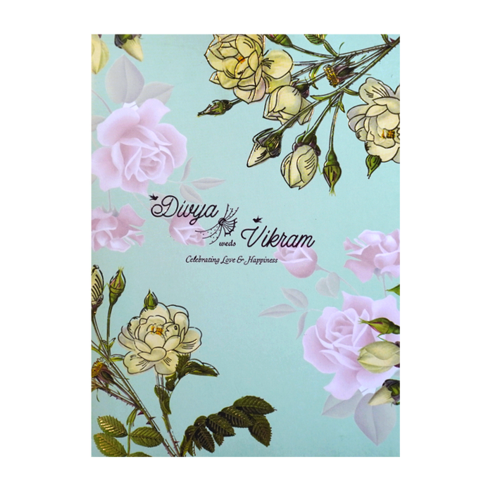 Green Classic Pastel Multicolour Floral Offset Print Design-KNCA206G-King of Cards