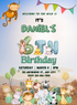 Blue Monkey Animals Invitation-AAANI004
