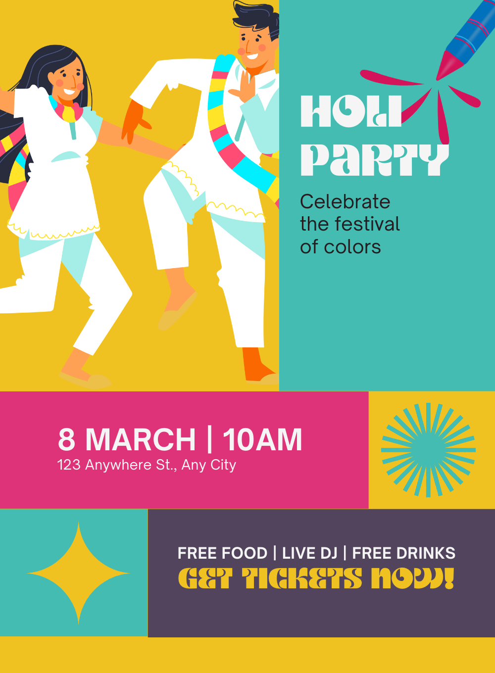 Rangeela Holi Party Invitation-AAHPI006