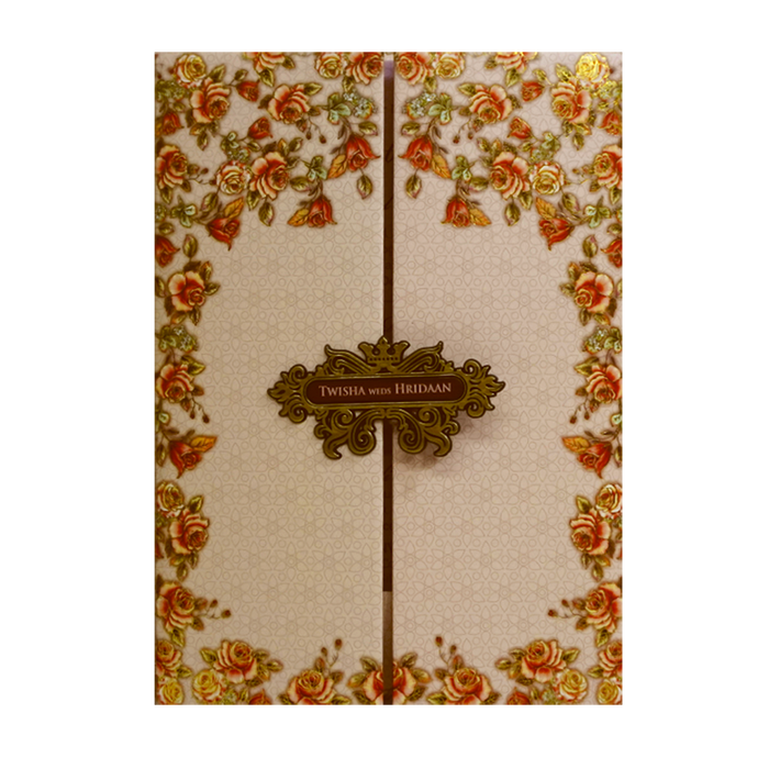 Ivory Padded Invitation Card-King of Cards