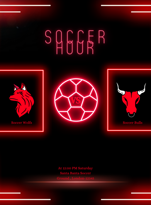 Red Ball soccer Invitation-AASCC008