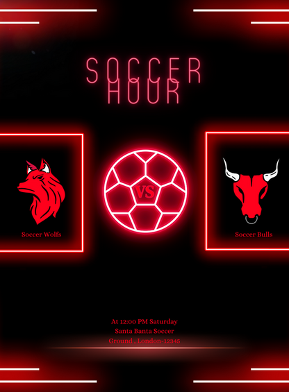 Red Ball soccer Invitation-AASCC008