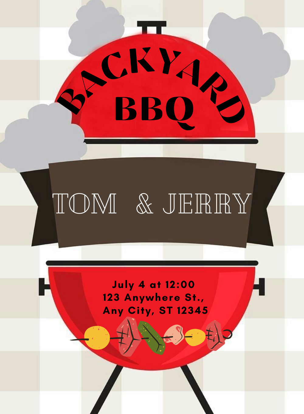 Red Checkered Barbeque Party-AABBQ010