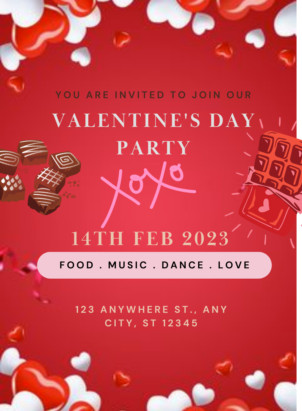 Red Chocolates Valentines Day Invitation-AAVAl010
