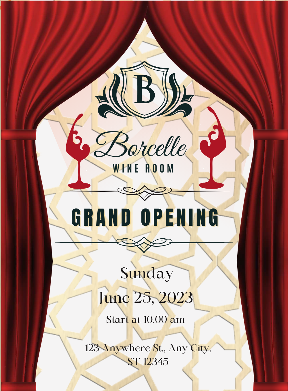 Red Curtain Grand Opening Invitation-AAGOI014