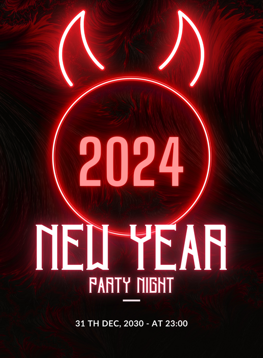Black Leaf New Year Eve Invitation-AANEW014