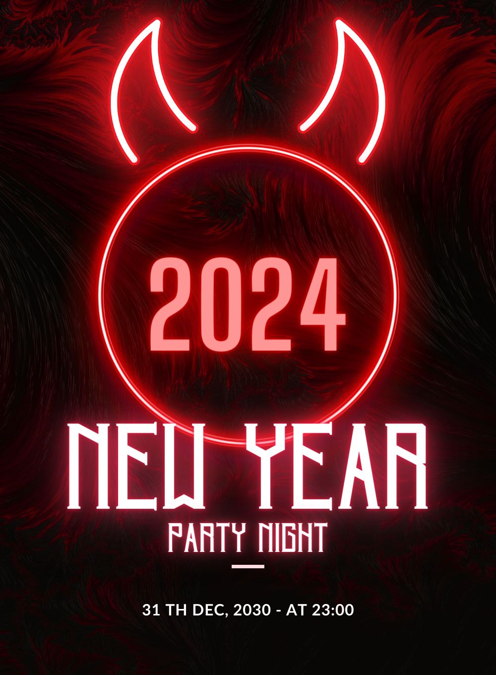 Black Leaf New Year Eve Invitation-AANEW014
