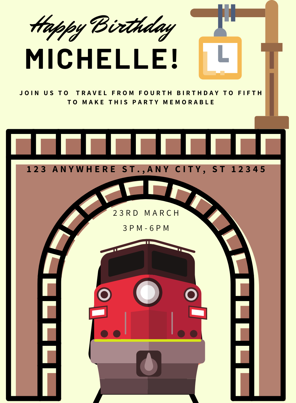 Red Rustic Trains Invitation-AATRA008
