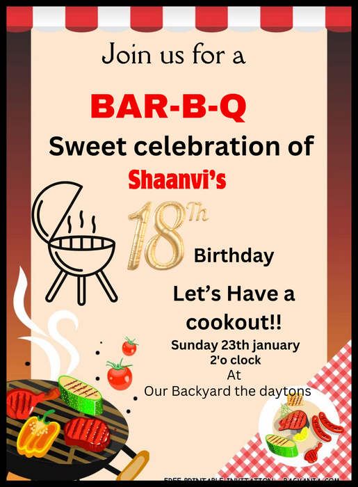 Red Rustic Barbeque Party-AABBQ006