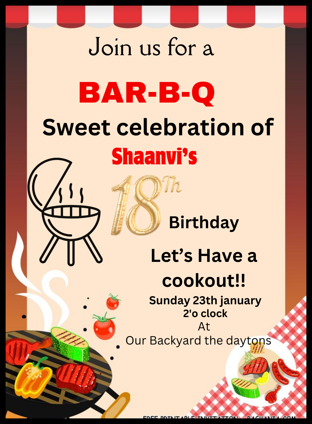 Red Rustic Barbeque Party-AABBQ006