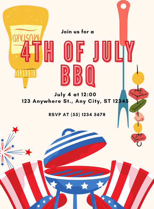 Red Striped Barbeque Party-AABBQ004