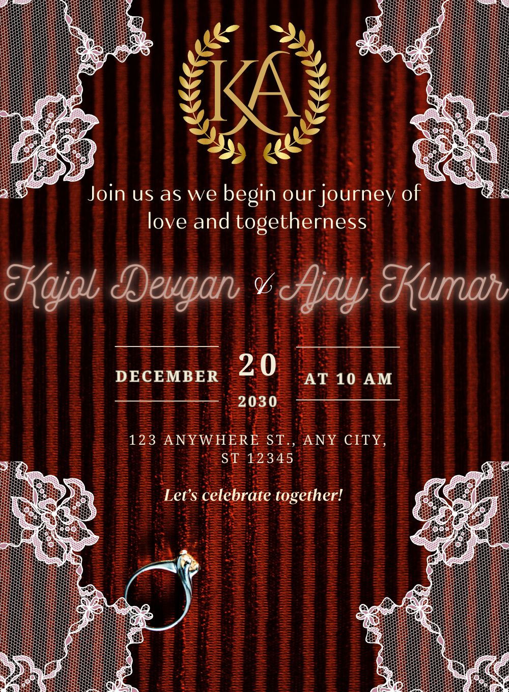 Red Stripes Bengali Wedding Invitations-AABWI018