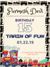 Red Toy Trains Invitation-AATRA007