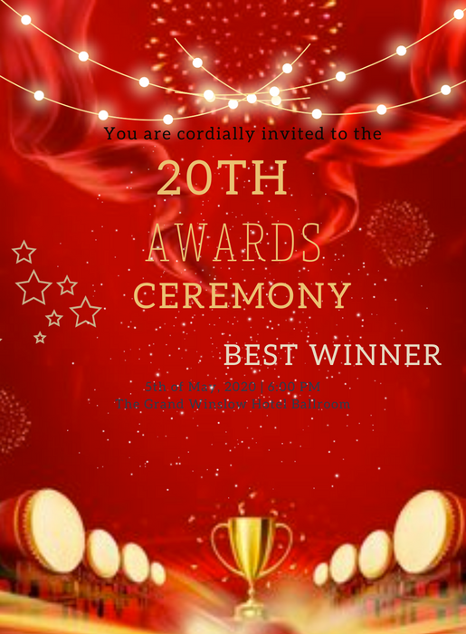 Red Winner AWARDS Invitation-AAONY019