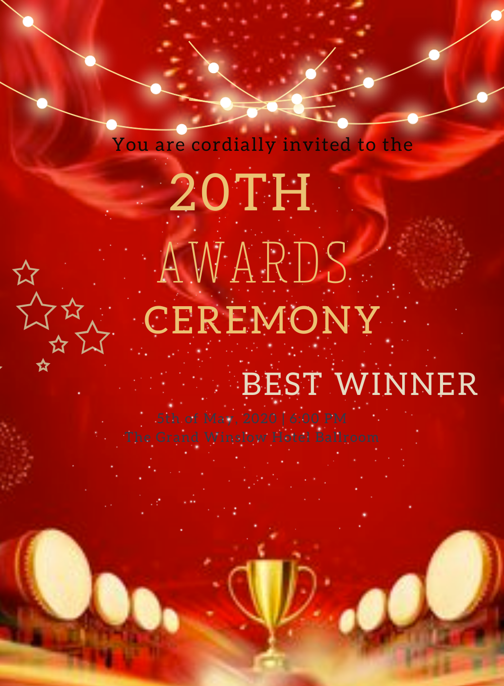 Red Winner AWARDS Invitation-AAONY019