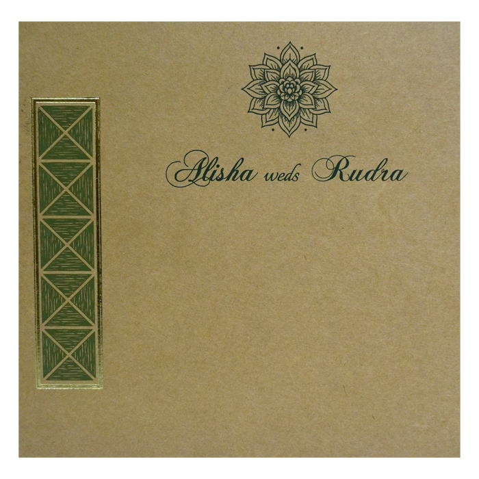 Khaki Brown Pattern Wedding Card-King of Cards