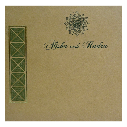 Khaki Brown Pattern Wedding Card-King of Cards