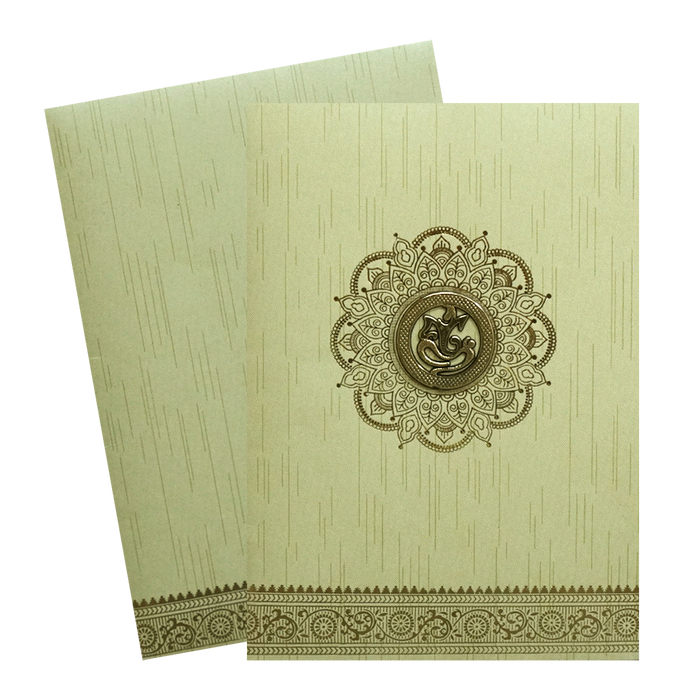 Pista Green Ganesha Wedding Card-King of Cards