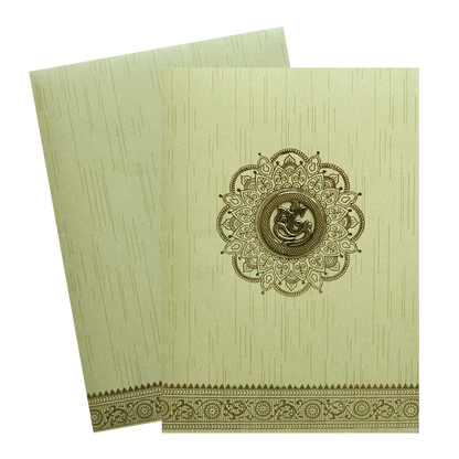Pista Green Ganesha Wedding Card-KNKR026N