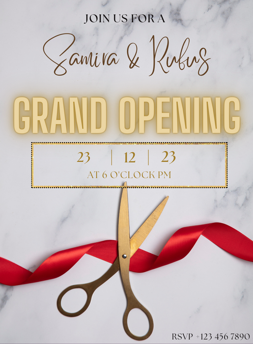 Ribbon Scissor Grand Opening Invitation-AAGOI012
