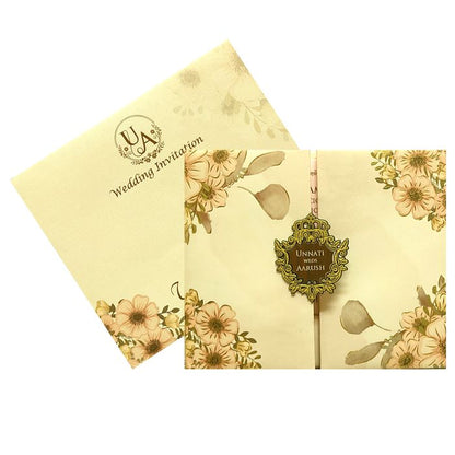 Light Pale Brown Padded Invitation-King of Cards