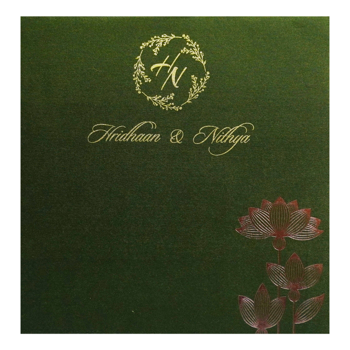 Dark Green Single Sheet Invitation-King of Cards
