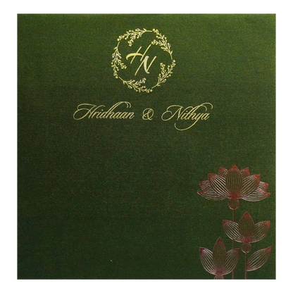 Dark Green Single Sheet Invitation-King of Cards