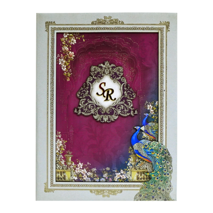 Grey Pink Padded Invitation-King of Cards