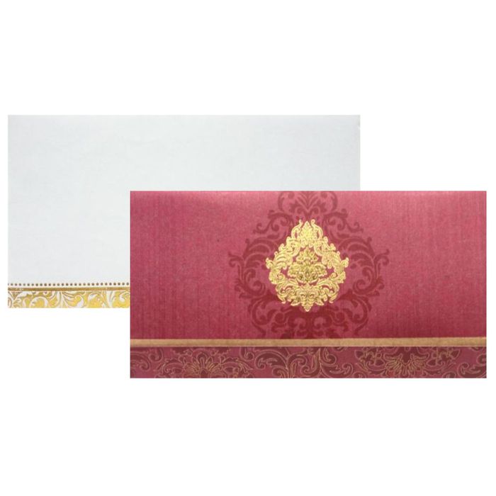 Magnificent Gold Foiling Design With Brown Shading Personal Wedding Card - KNHM813C-King of Cards