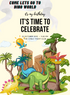 Roar Some Green Dinosaur Invitation-AADII005