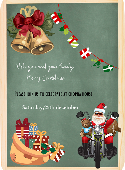 Rockin Red Christmas Invitation-AACSS007