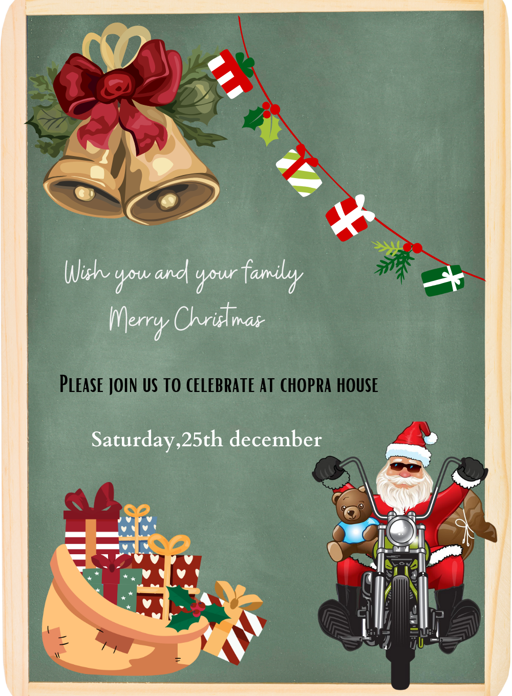 Rockin Red Christmas Invitation-AACSS007
