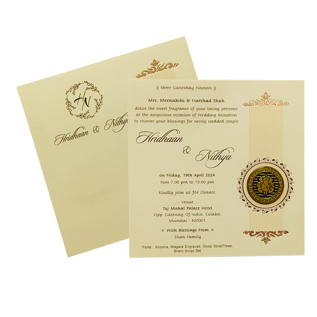 Celebrate in style with customized Cream Pink Single Sheet Invitation Order now! ?WhatsApp Support ?Express Delivery.