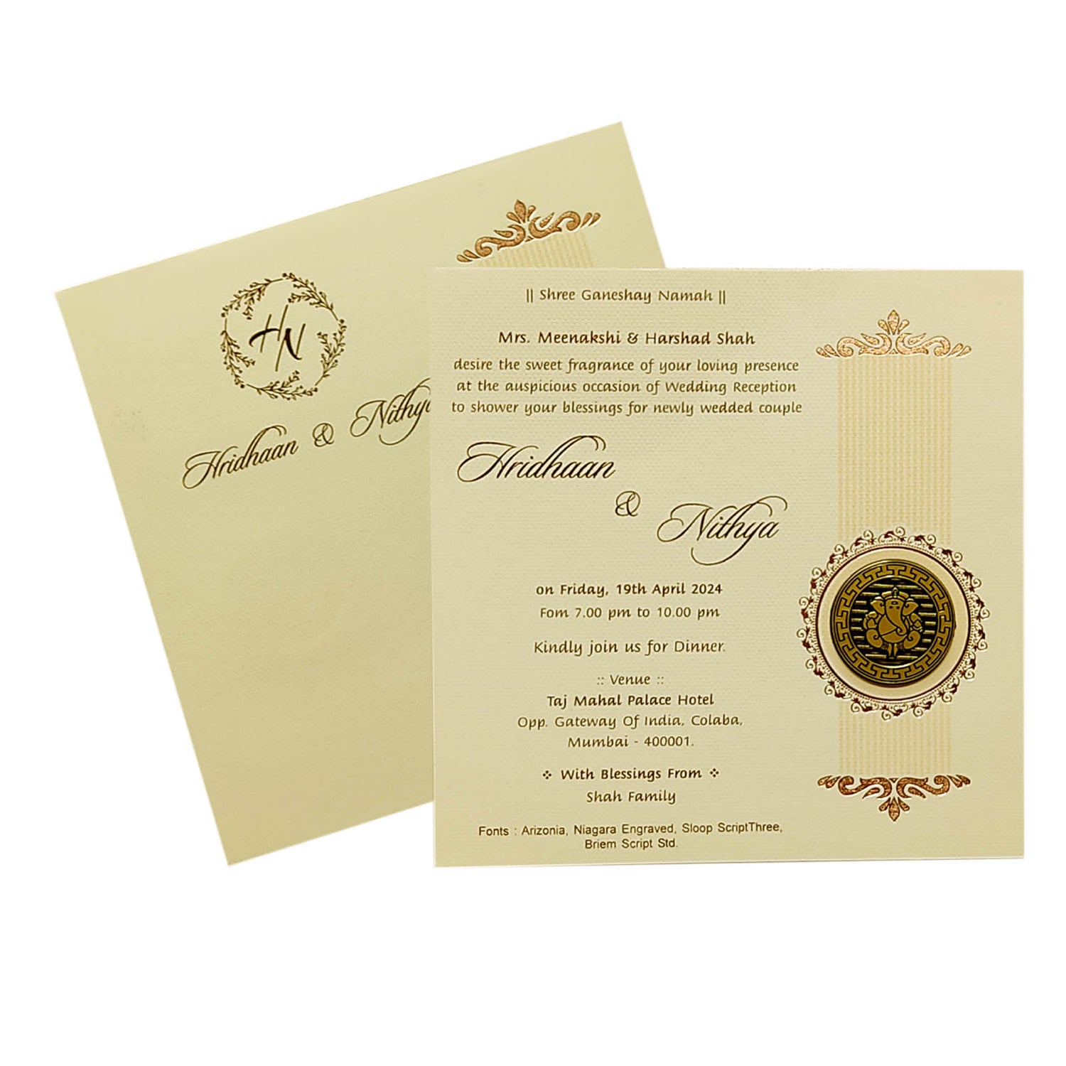 Celebrate in style with customized Cream Pink Single Sheet Invitation Order now! ?WhatsApp Support ?Express Delivery.