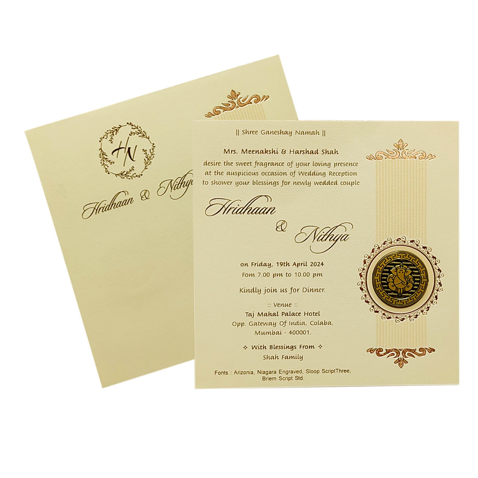 Celebrate in style with customized Cream Pink Single Sheet Invitation Order now! ?WhatsApp Support ?Express Delivery.