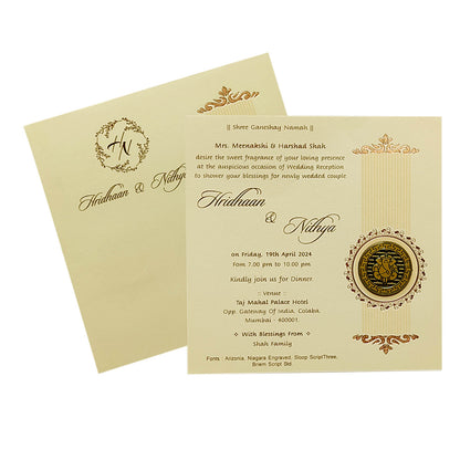 Celebrate in style with customized Cream Pink Single Sheet Invitation Order now! ?WhatsApp Support ?Express Delivery.