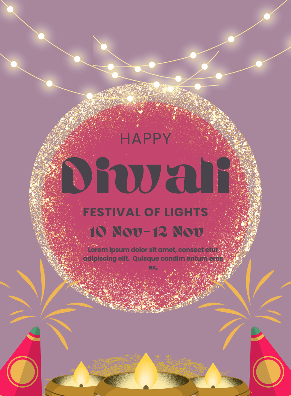 Rose Lights Diwali Invitations-AADWI022