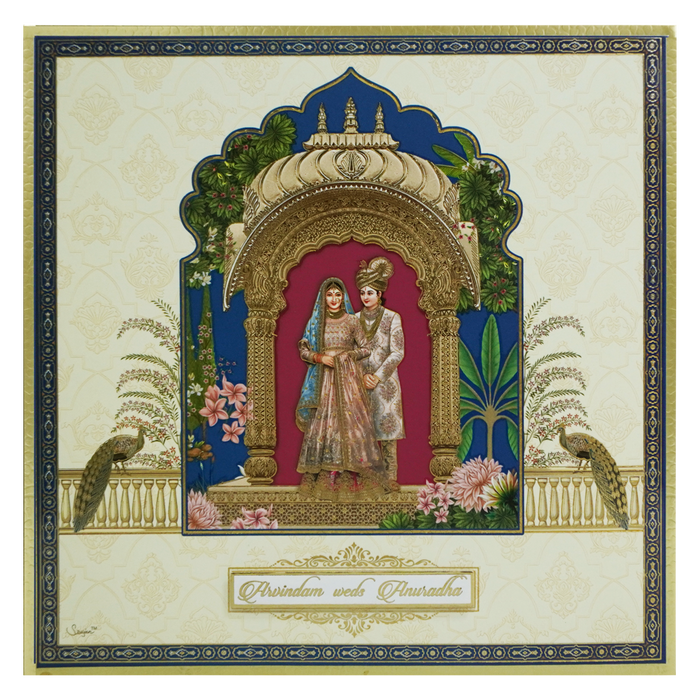 Cream Arch Padded Marriage card-King of Cards