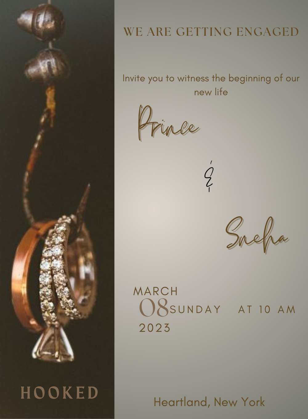 Rustic Black Engagement Invitation-AAEGI020