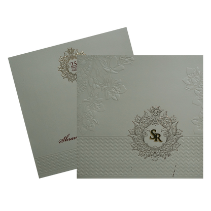 Grey Floral Wedding Card-KPR09030