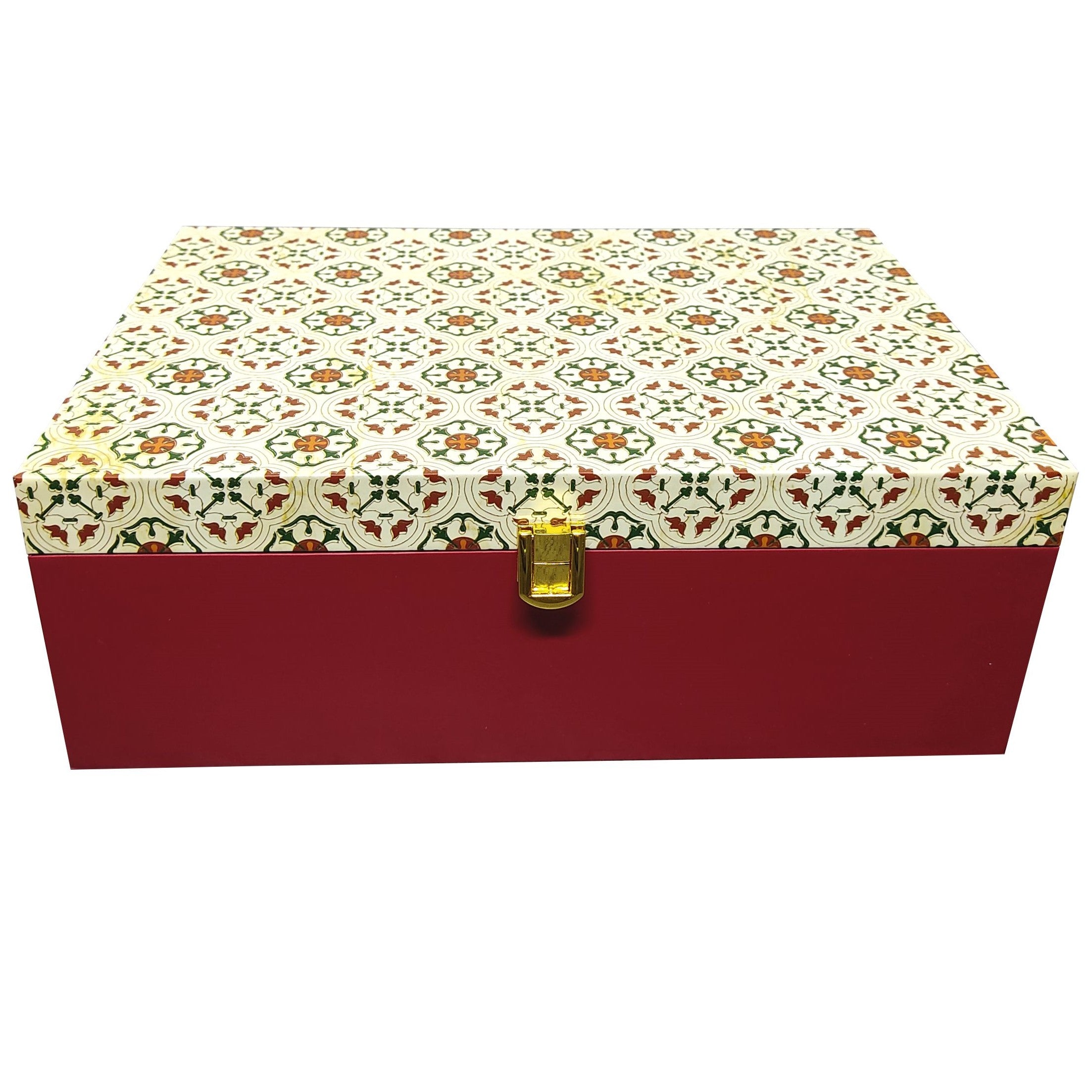 Red Floral Box Invitations-KBX0405