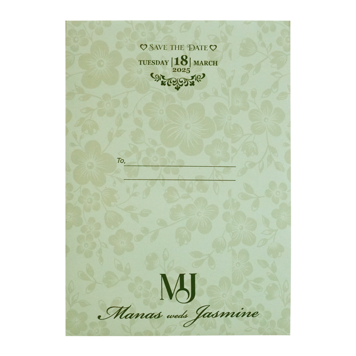 Light Pale Green Wedding Card-King of Cards