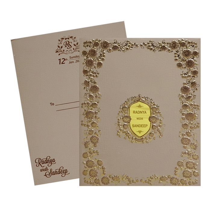 Cream Pink Floral Invitation-King of Cards